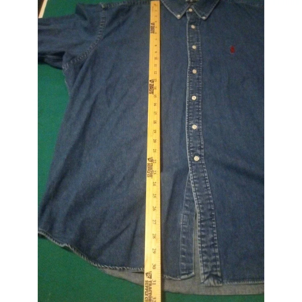 Polo Ralph Lauren Blue Denim Short Sleeve Classic Fit  Button Up Men'XXL